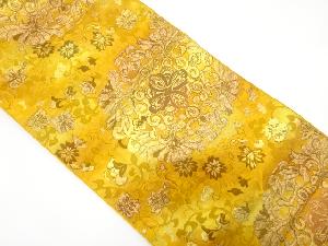 華紋に花唐草模様織り出し　名古屋帯